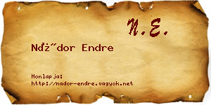 Nádor Endre névjegykártya